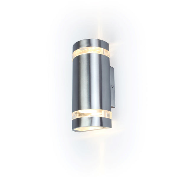 Lutec Focus Outdoor Wall Light In Stainless Steel