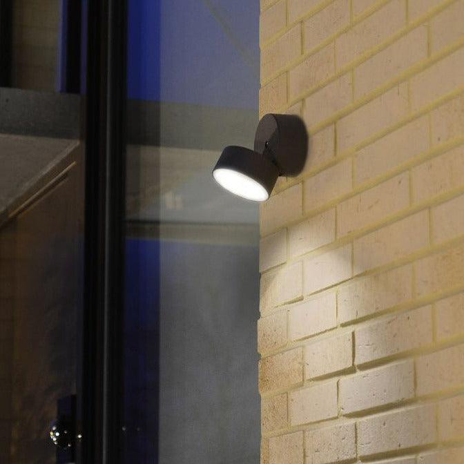 Lutec Trumpet IP54 Integrated LED Outdoor Wall Light - Grey 5626001118 fixed to an outside wall