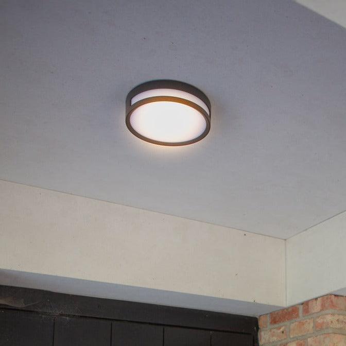 Lutec Rola Outdoor LED Flush Ceiling Light - Grey 6382201118