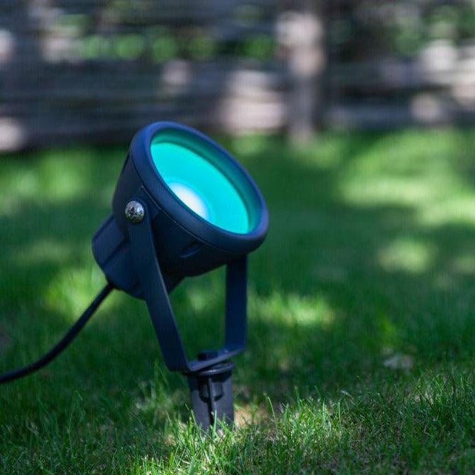 Lutec Mini Leto LED Outdoor Spike Light In Black 6602903424 Blue Light