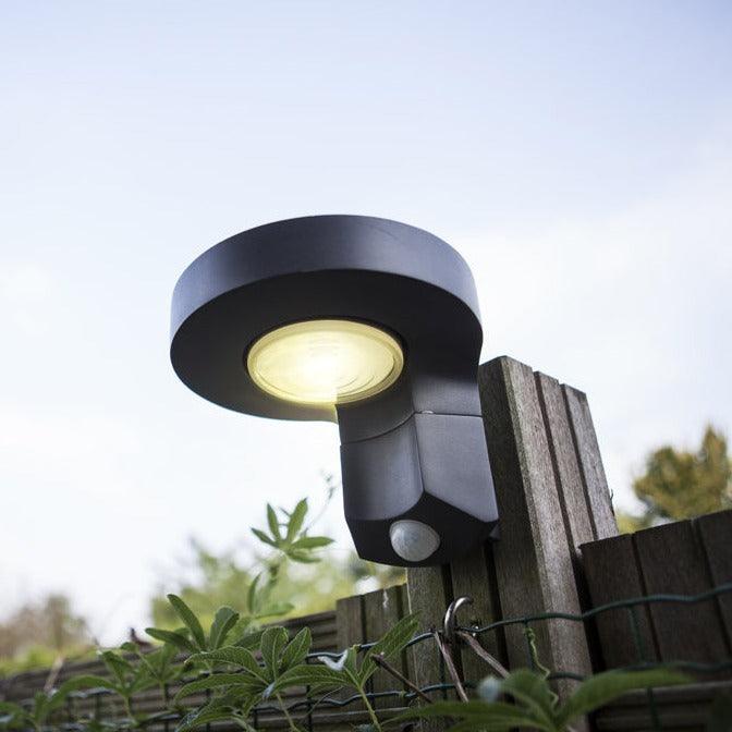 Lutec Diso LED Solar Wall Light - Dark Grey 6906702335 garden fence post