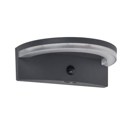 Lutec Vyzor PIR Outdoor LED Solar Wall Light - Dark Grey
