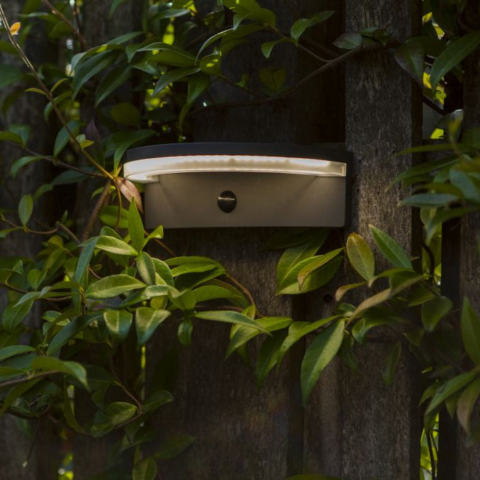 Lutec Vyzor PIR Outdoor LED Solar Wall Light - Dark Grey