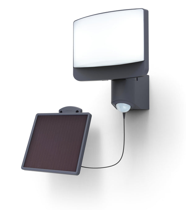 Lutec Sunshine IP54 Integrated LED Solar Wall Light - Grey 6925604345