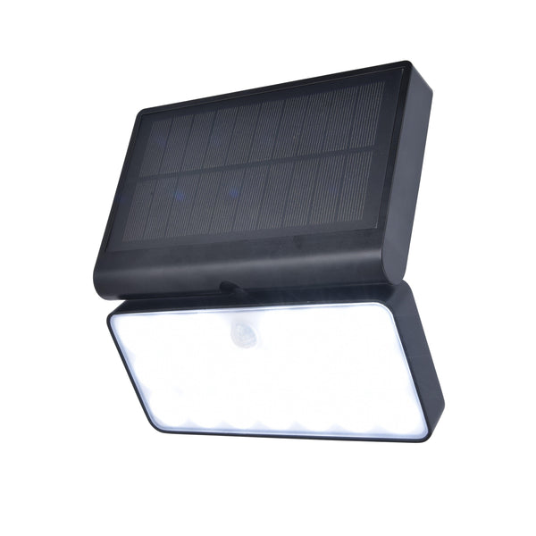 Lutec Tuda Solar LED Black Wall Light With PIR Sensor 6935501330