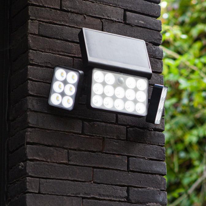 Lutec Tuda Solar LED Wall 3 Light With PIR 6935502330 close up