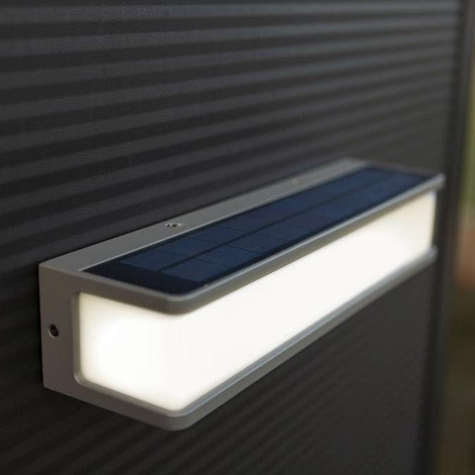Lutec Doblo Solar LED Grey Wall Light - Motion Sensor 6943801125 - solar panel detail