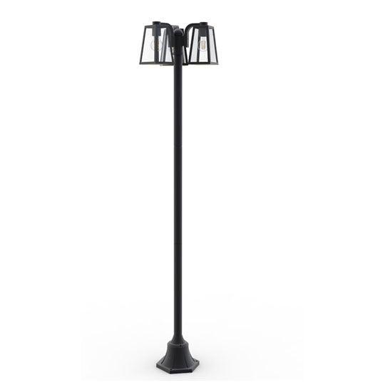 Lutec Fia Outdoor Black Lamp Post - 3 Light 7290903012