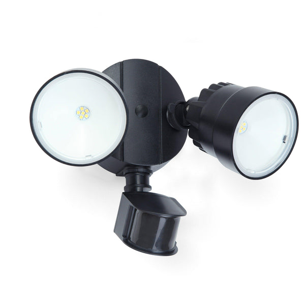 Lutec Shrimp 2 Twin PIR LED Spotlight In Black 7622104330