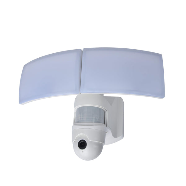 Lutec Libra Outdoor LED Wall Light With Camera & Motion Sensor - White 7632406053