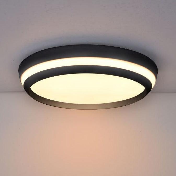 Lutec Cepa LED Black Flush Ceiling Light- 35cm 8402901012 White Light