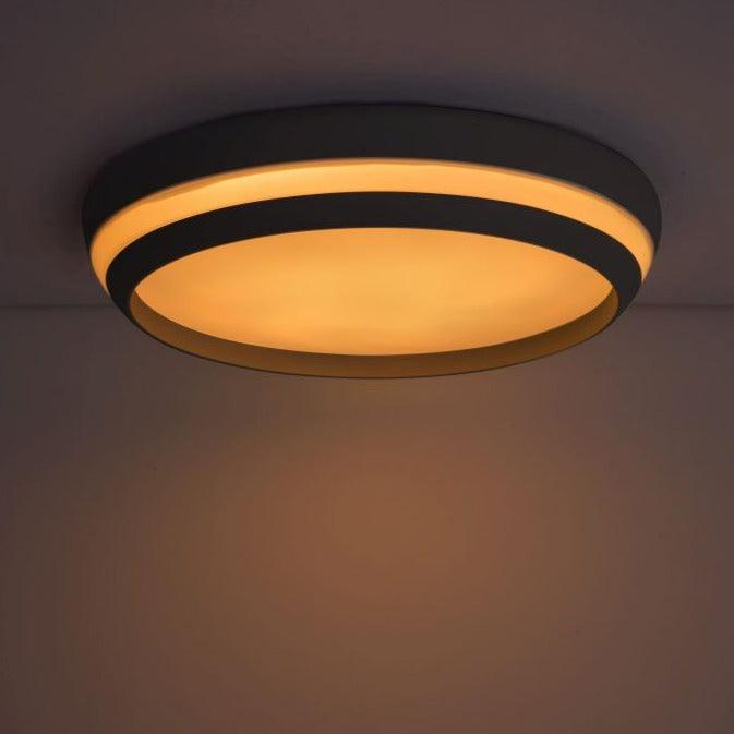 Lutec Cepa LED Black Flush Ceiling Light- 35cm 8402901012 Orange Light