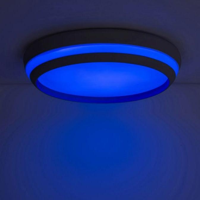 Lutec Cepa LED Black Flush Ceiling Light- 35cm 8402901012 Blue Light