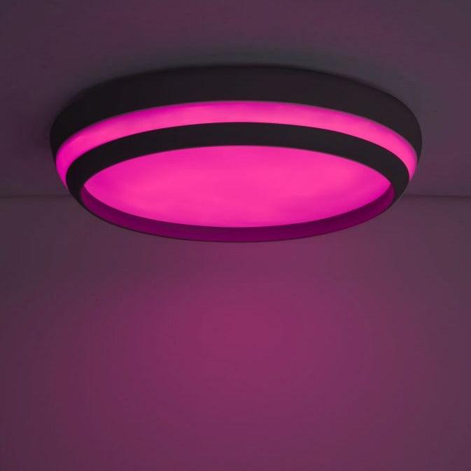 Lutec Cepa LED Black Flush Ceiling Light- 35cm 8402901012 Pink Light