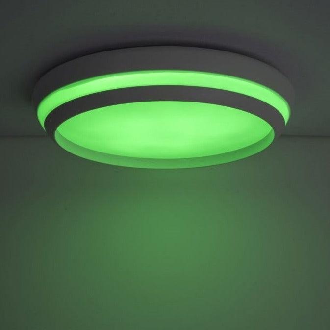 Lutec Cepa LED Flush Ceiling Light - White 8402901446 Green Light