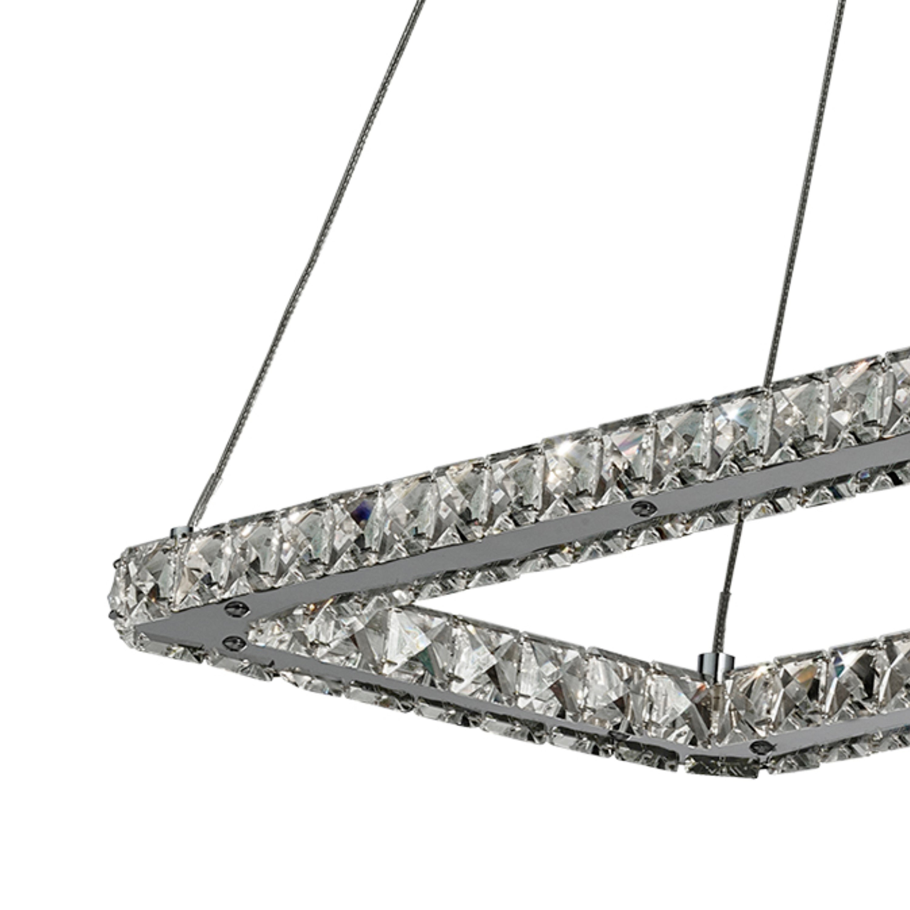 Searchlight Clover LED Rectangular Chrome & Glass Pendant