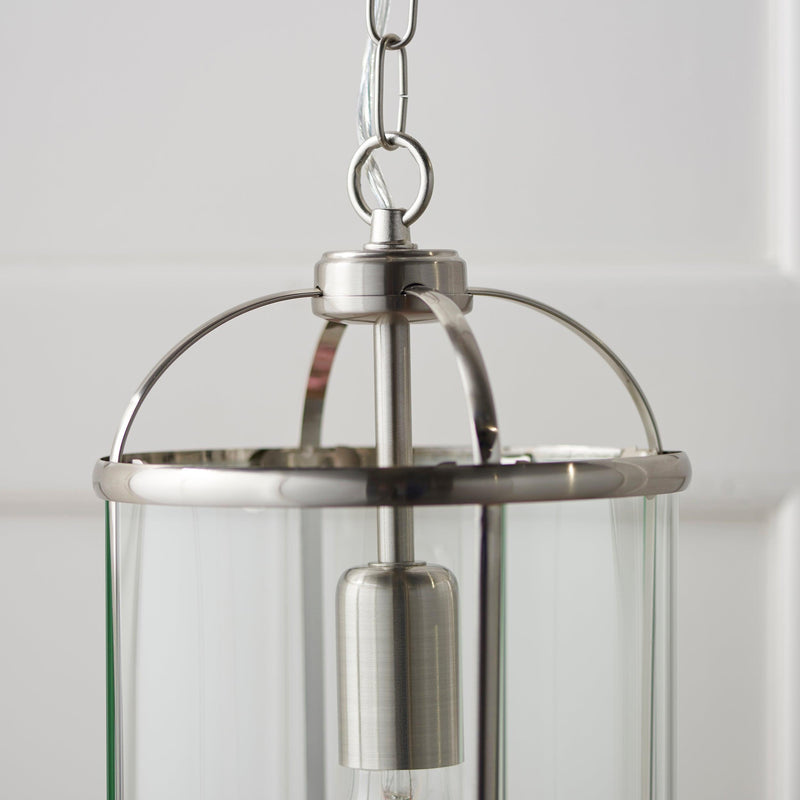 Endon Lambeth chrome Ceiling Lantern 1 Light 70323 - Glass and Metal Work Detail