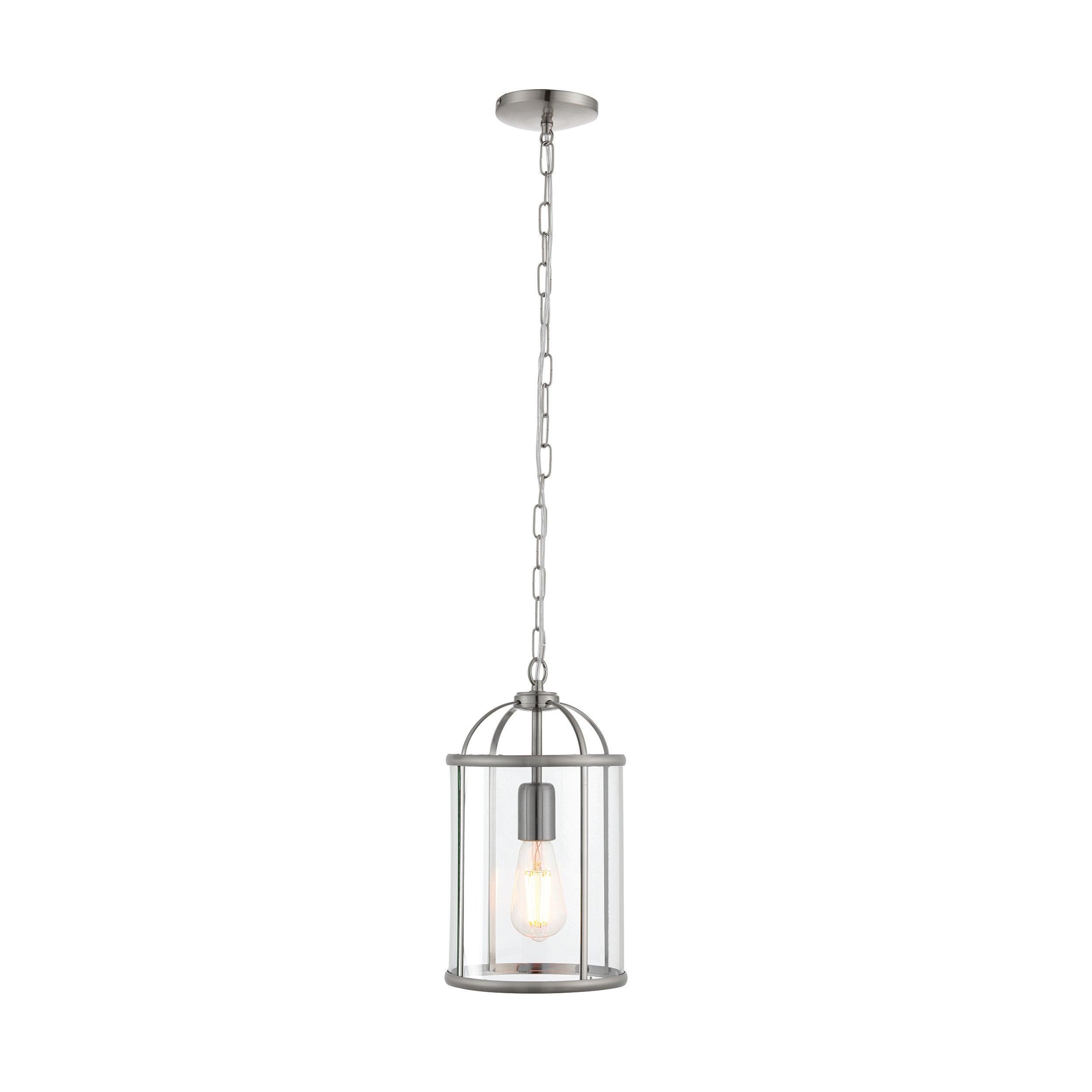 Endon Lambeth Nickel Ceiling Lantern 1 Light | Ceiling Pendant