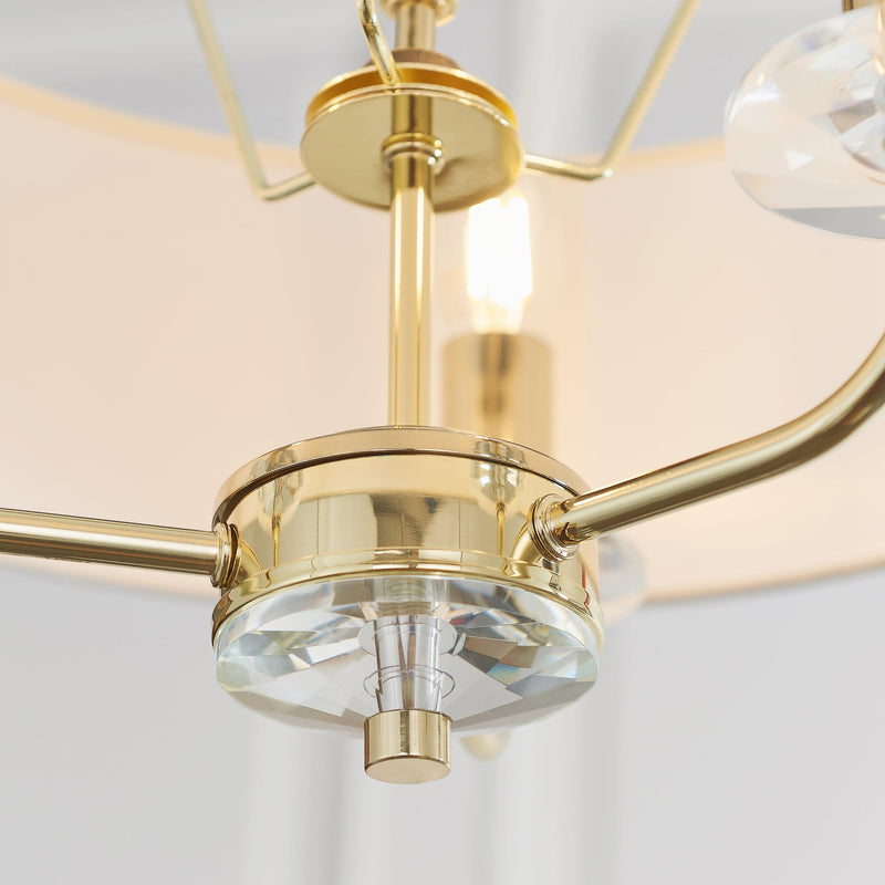 Endon Nixon 3 Light Brass & Glass Ceiling Pendant With Shade 70560 - Detail image