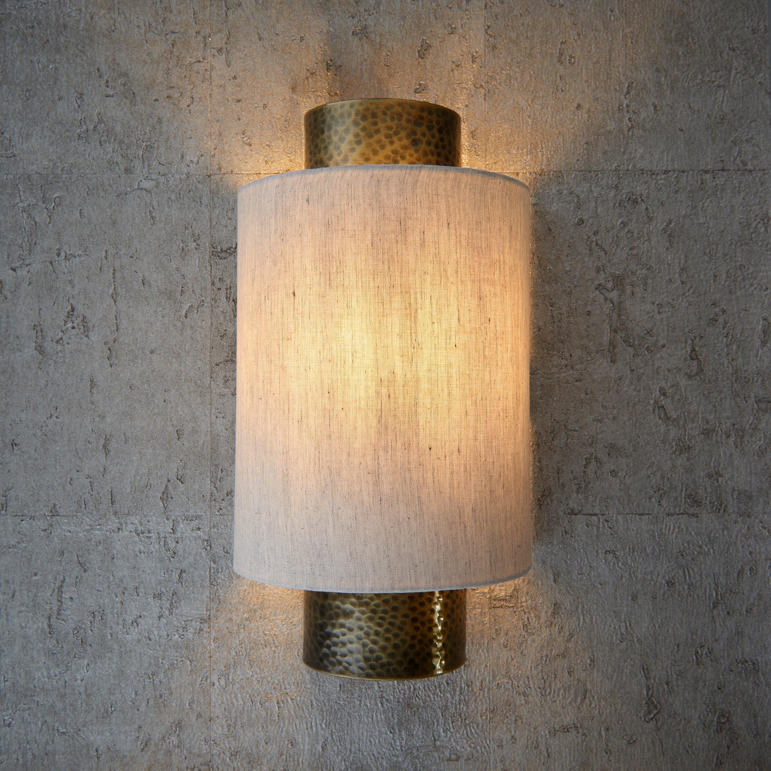 Endon Indara 1 Light Bronze Wall Light - Linen Shade-OPEN-BOX-50-040626