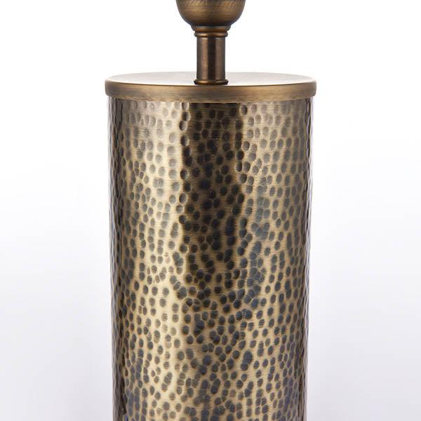 Endon Indara Hammered Aged Bronze Table Lamp - Linen Shade