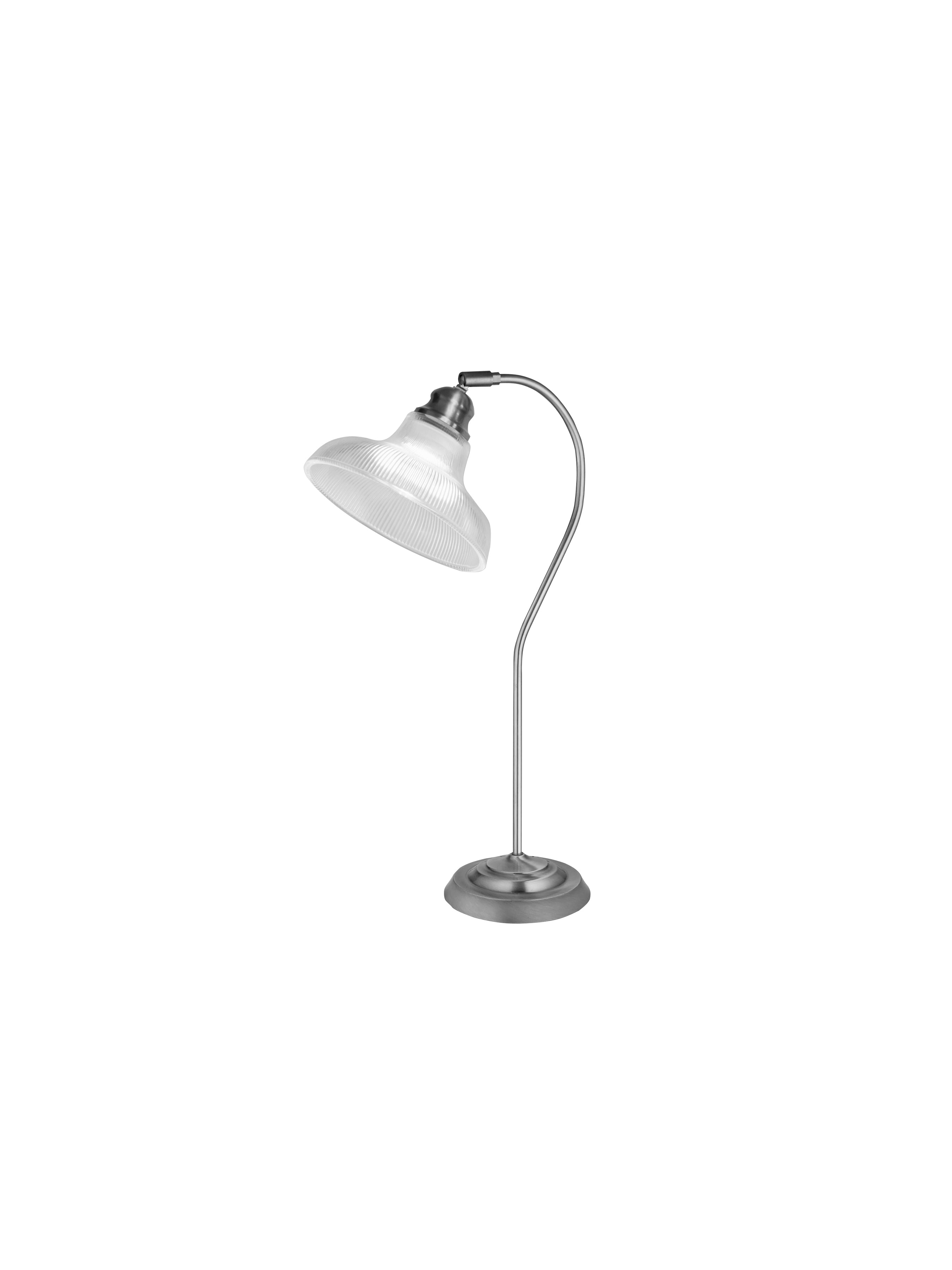 Searchlight Bistro III Silver Table Lamp - Holphane Glass Shage