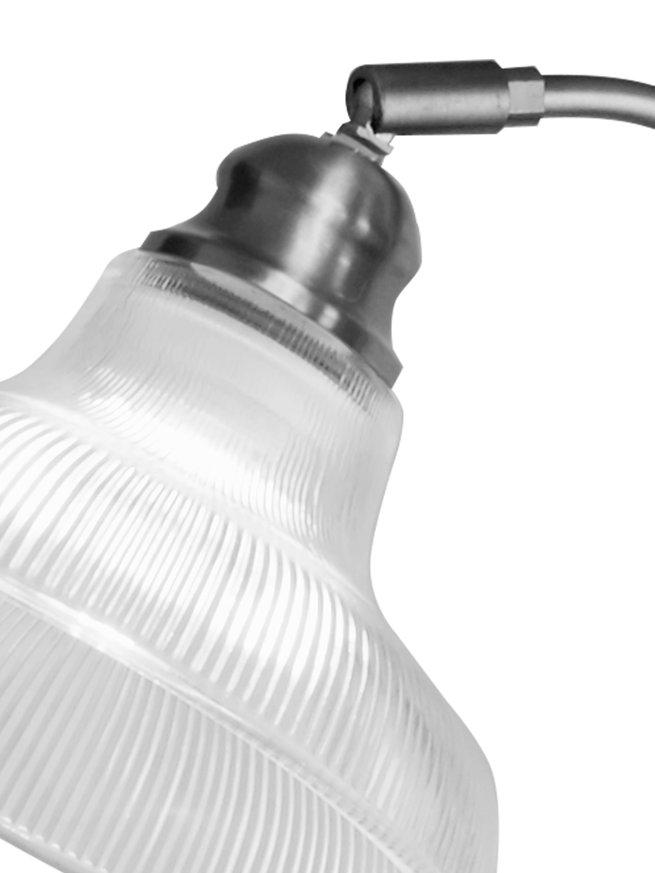 Searchlight Bistro III Silver Table Lamp - Holphane Glass Shage