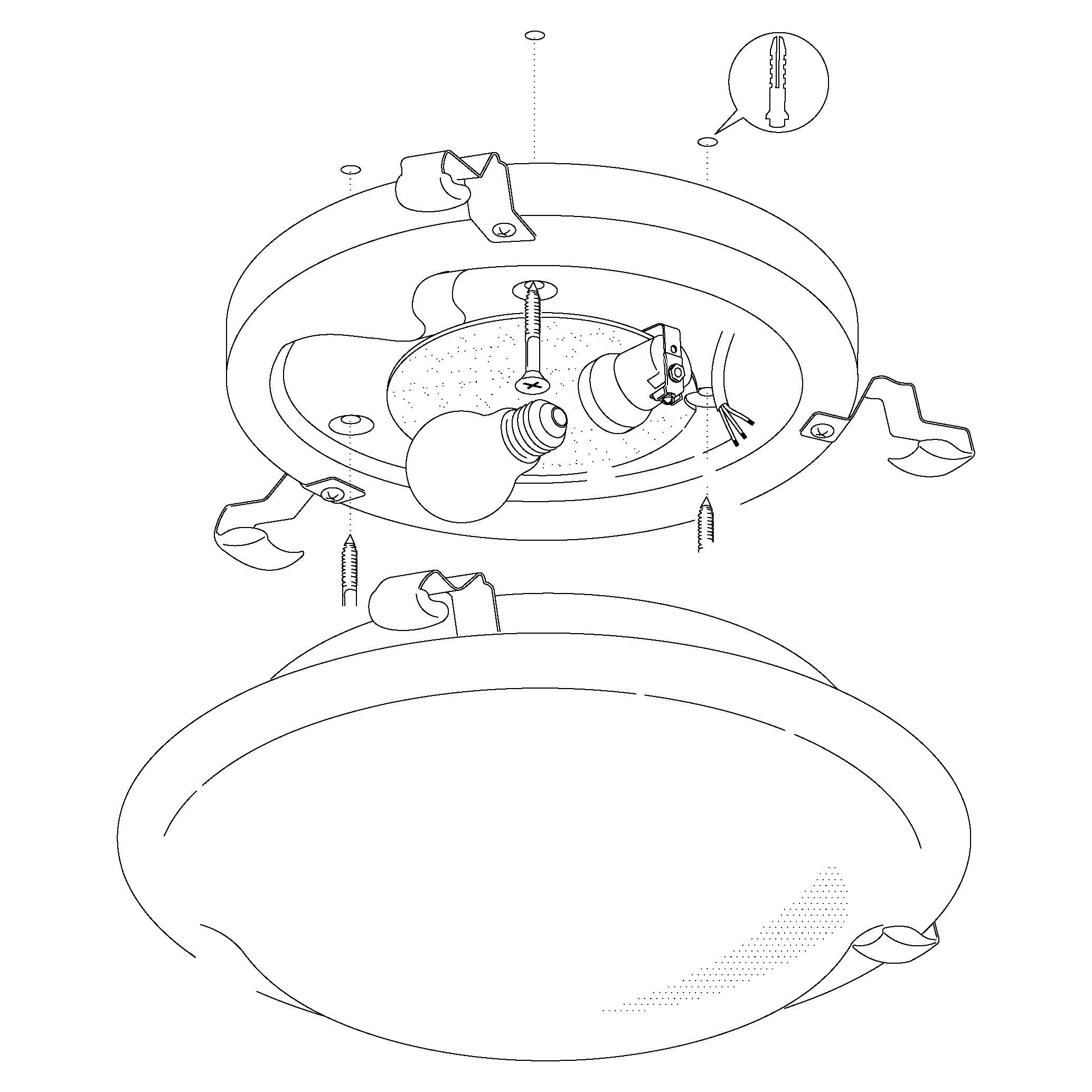 Eglo Salome White Alabaster Glass Ceiling Flush - 30cm-clearance