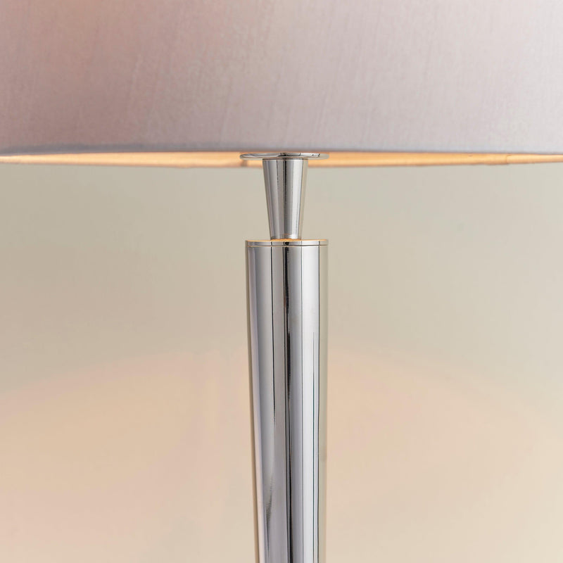 Endon Syon 1 Light Nickel Table Lamp With Mink Shade 72175 - Chrome Base Close-up