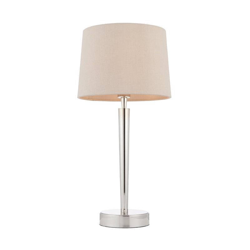 Endon Syon 1 Light Nickel Table Lamp With Mink Shade 72175