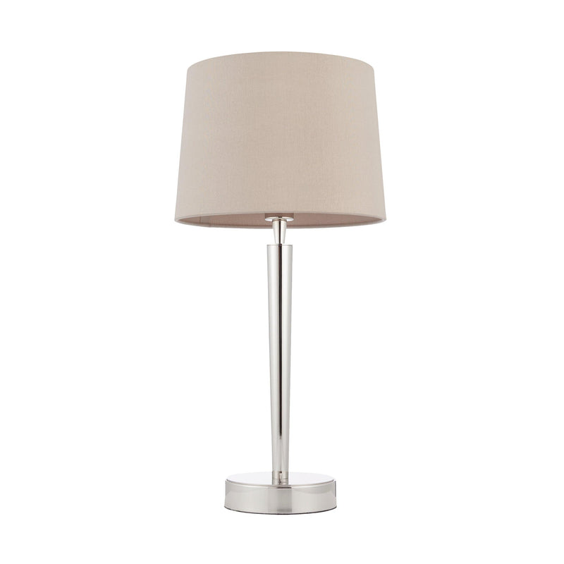 Endon Syon 1 Light Nickel Table Lamp With Mink Shade 72175 - Unlit