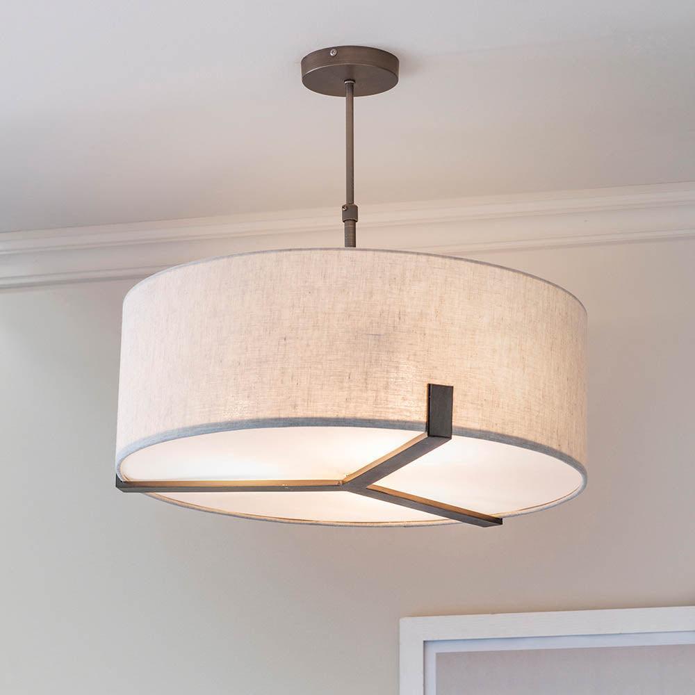 Endon Hayfield 3 Light Brushed Bronze Pendant Ceiling Light-OPEN-BOX-50-270826