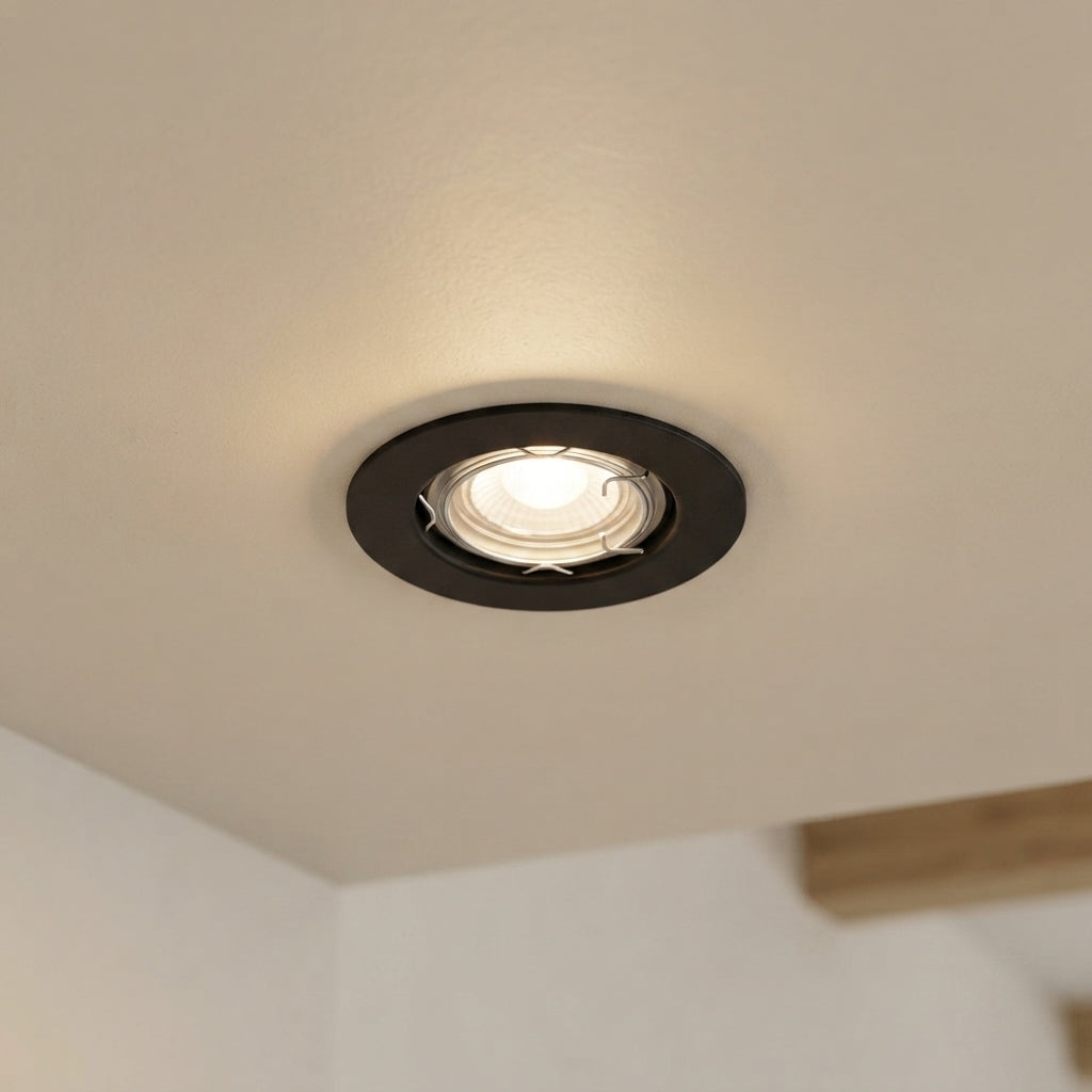 Eglo Peneto Black Recessed Spot Light - 7.8cm by Eglo Lighting — suits kitchens, living rooms & bedrooms