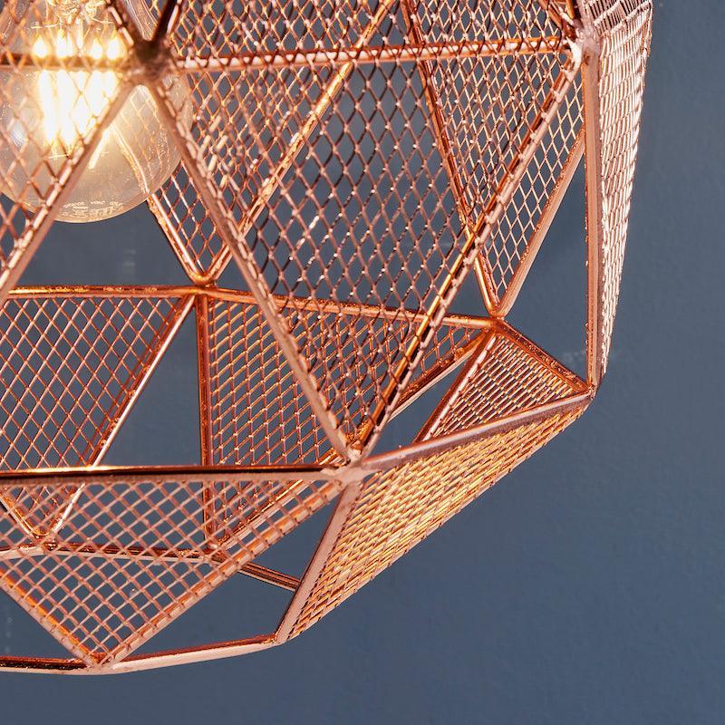 Endon Armour Copper 1 Light Pendant-warehouse-180926