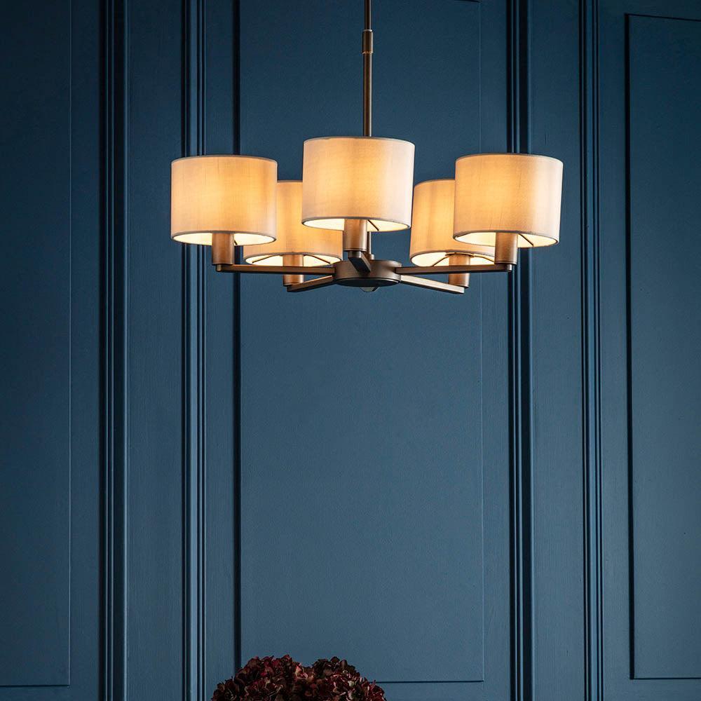 Endon Daley 5 Light Bronze Finish Pendant Ceiling Light-OPEN-BOX-50-040626