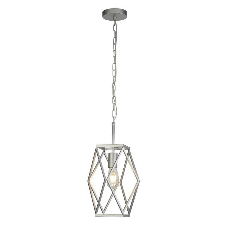 Chassis 1 Light Satin Silver Ceiling Pendant Searchlight