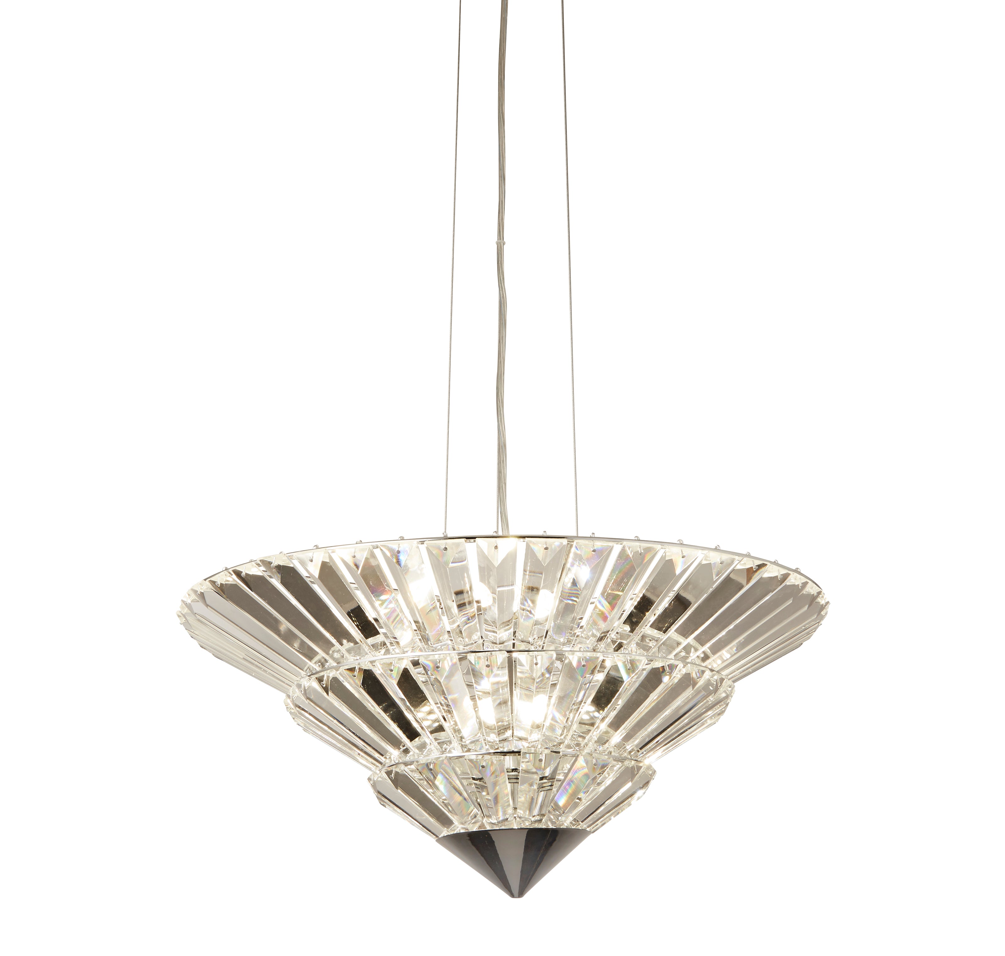 Searchlight Savannah 8 Light Chrome & Crystal Pendant or Semi-Flush