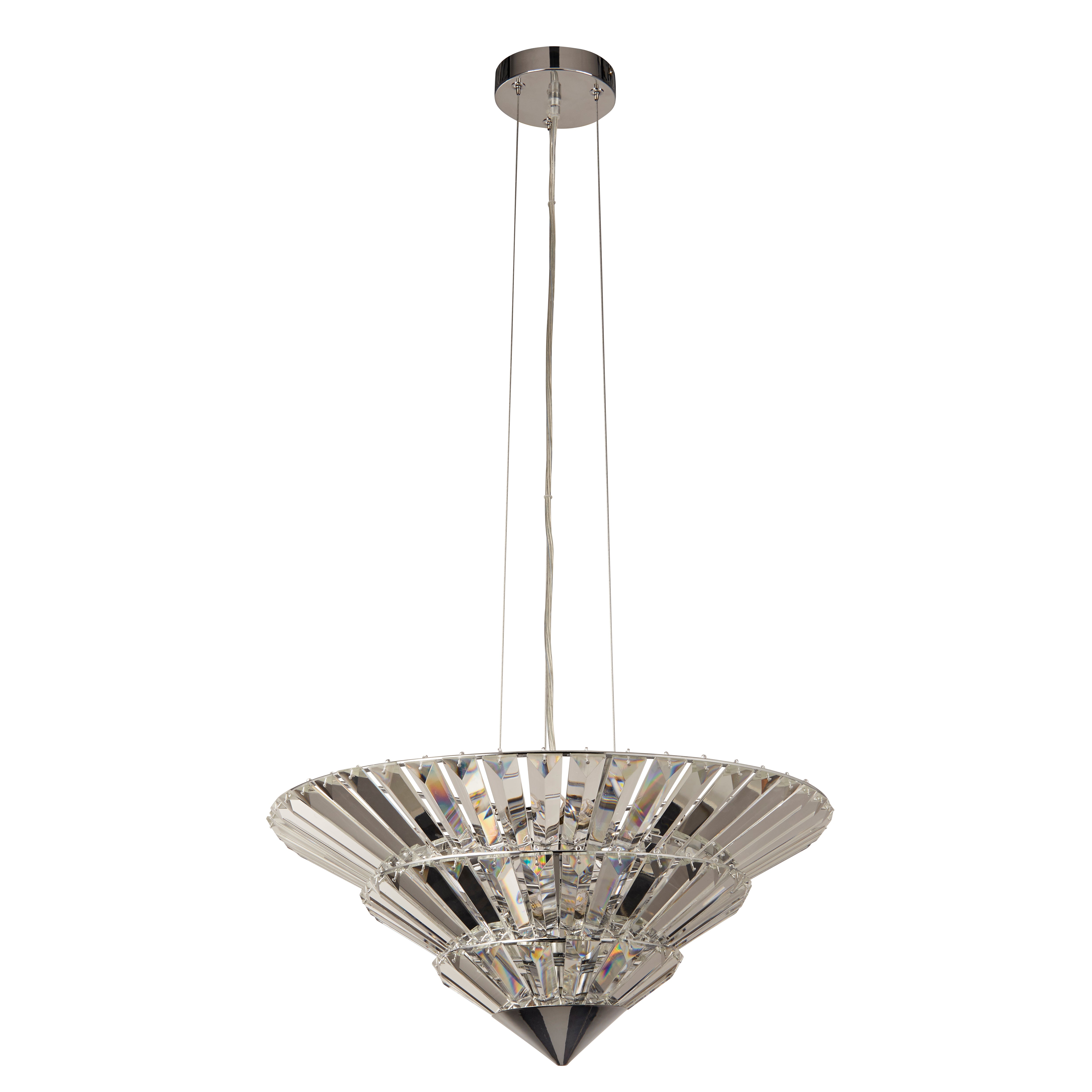 Searchlight Savannah 8 Light Chrome & Crystal Pendant or Semi-Flush