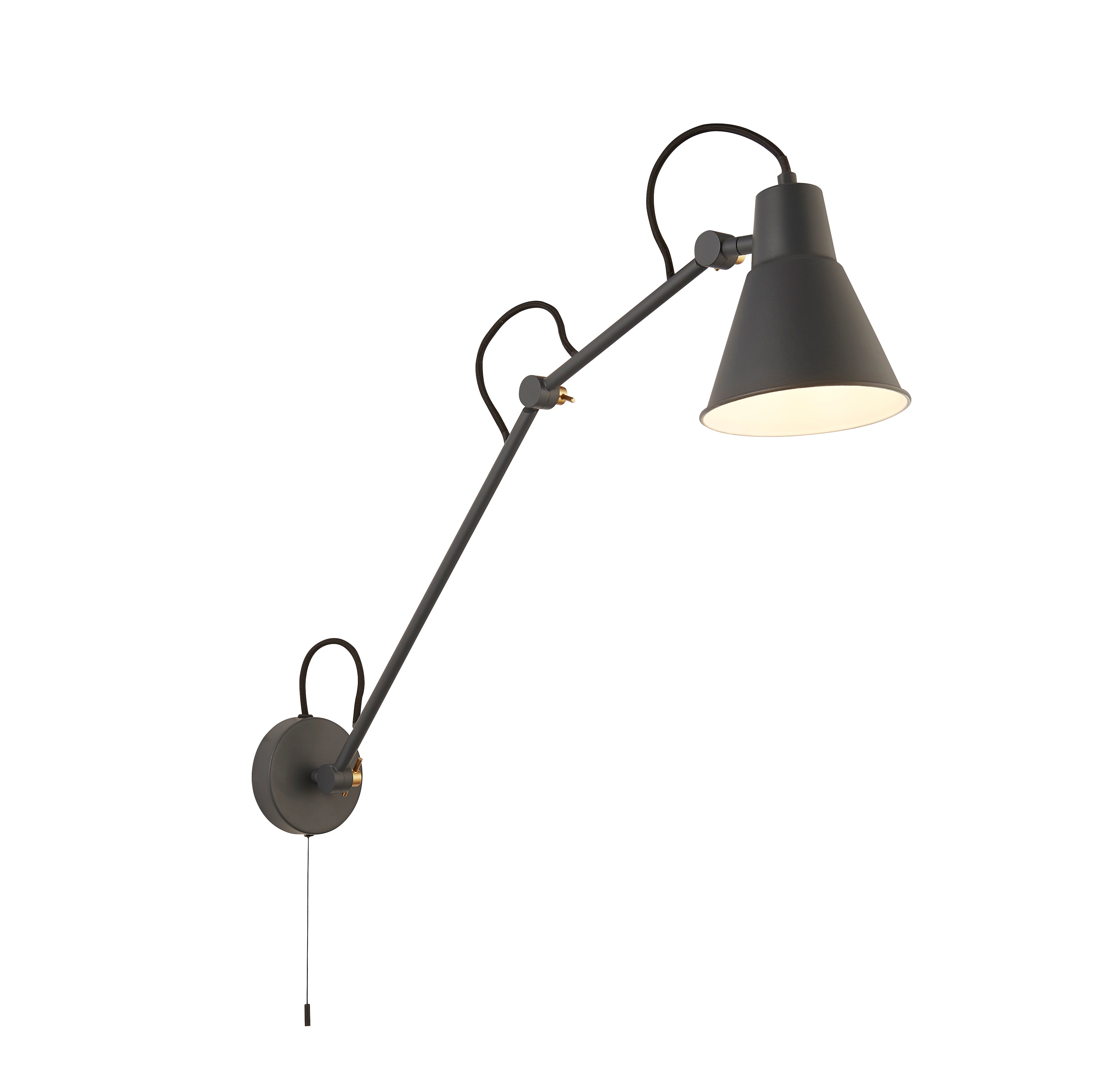 Searchlight Swing Arm Grey Wall Light