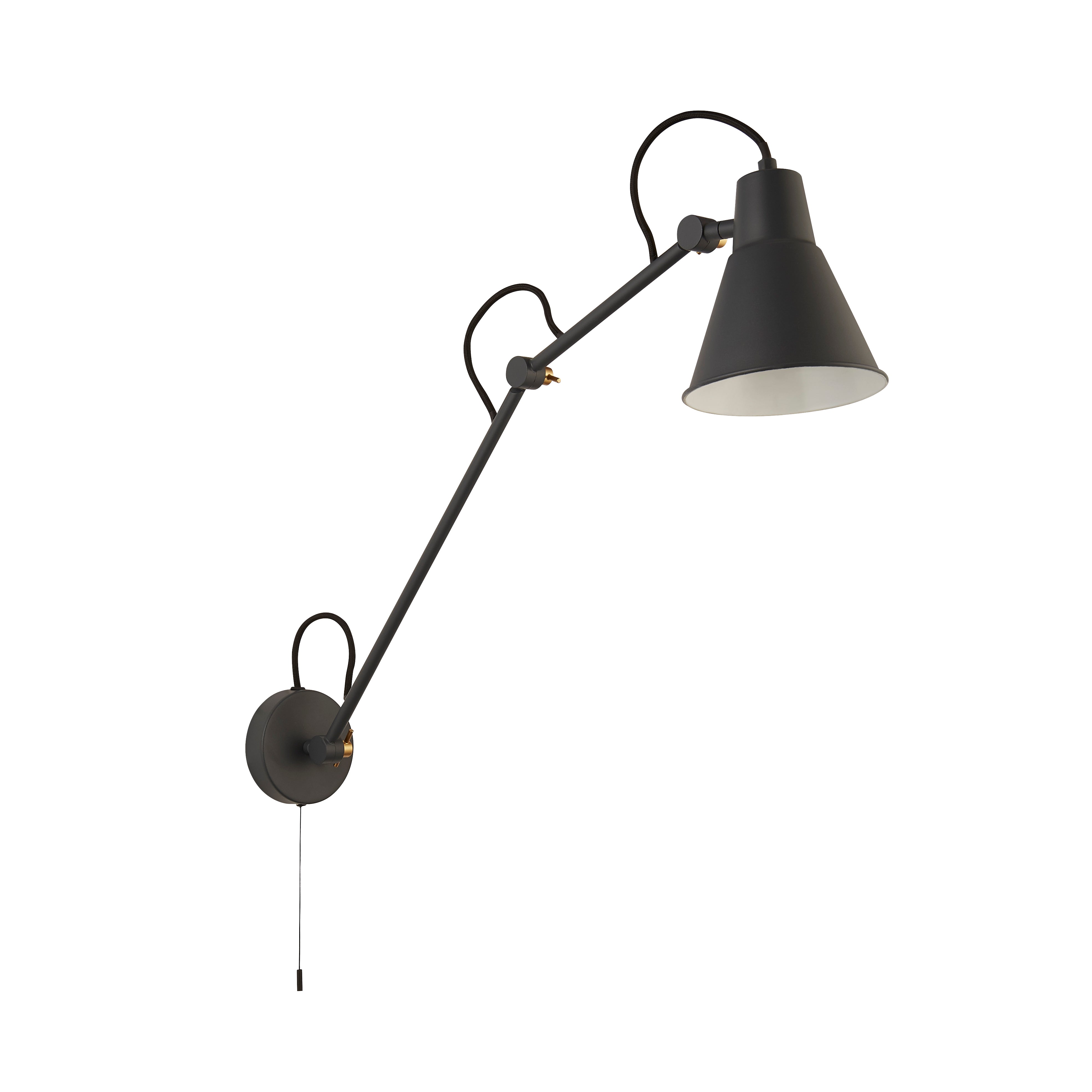Searchlight Swing Arm Grey Wall Light