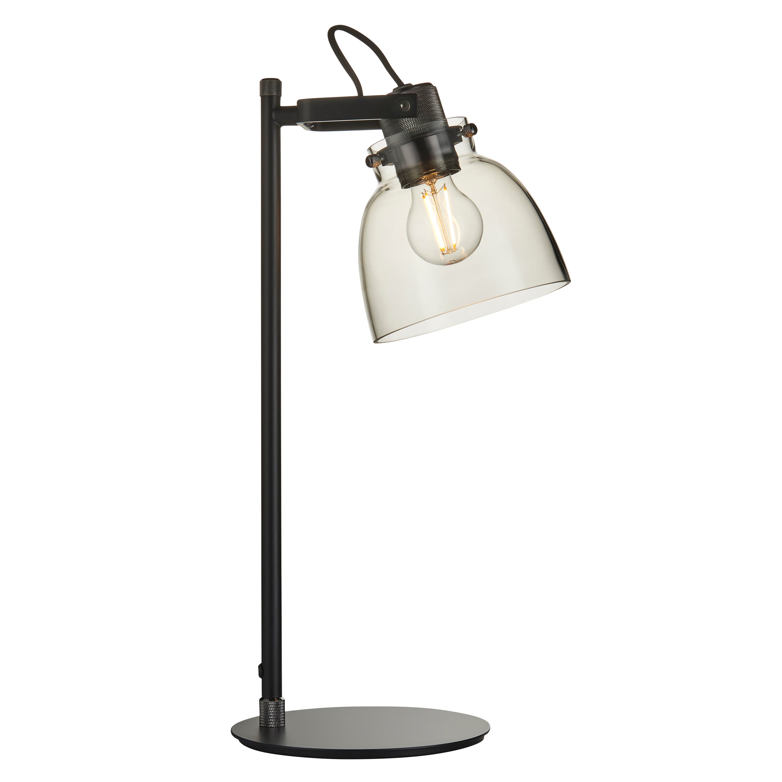 Reading Black Chrome Industrial Table Lamp