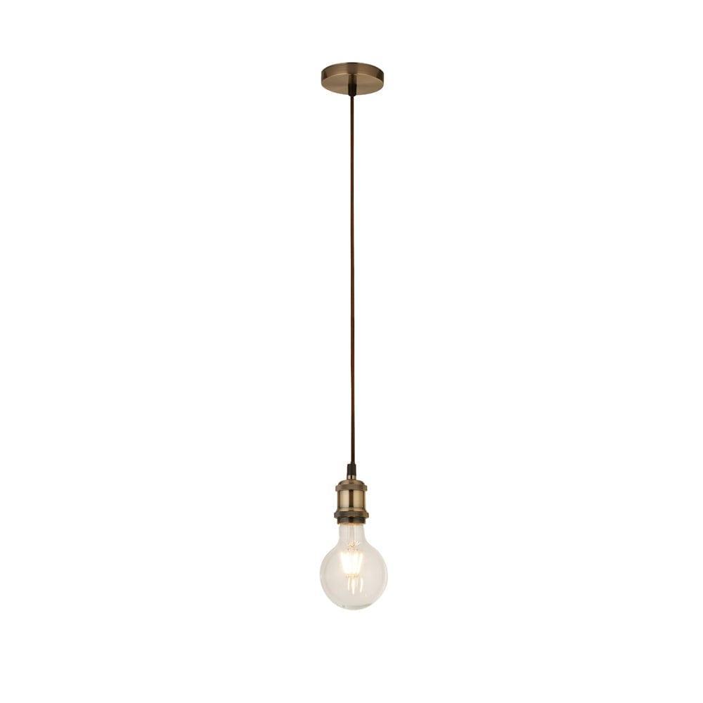 Suspensions Brass 1 Light Cable Set Amber Glass Pendant-warehouse-180926