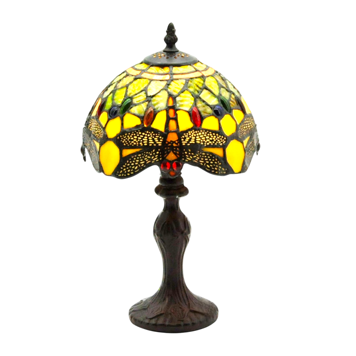 Minster Green Dragonfly Tiffany 20cm Table Lamp