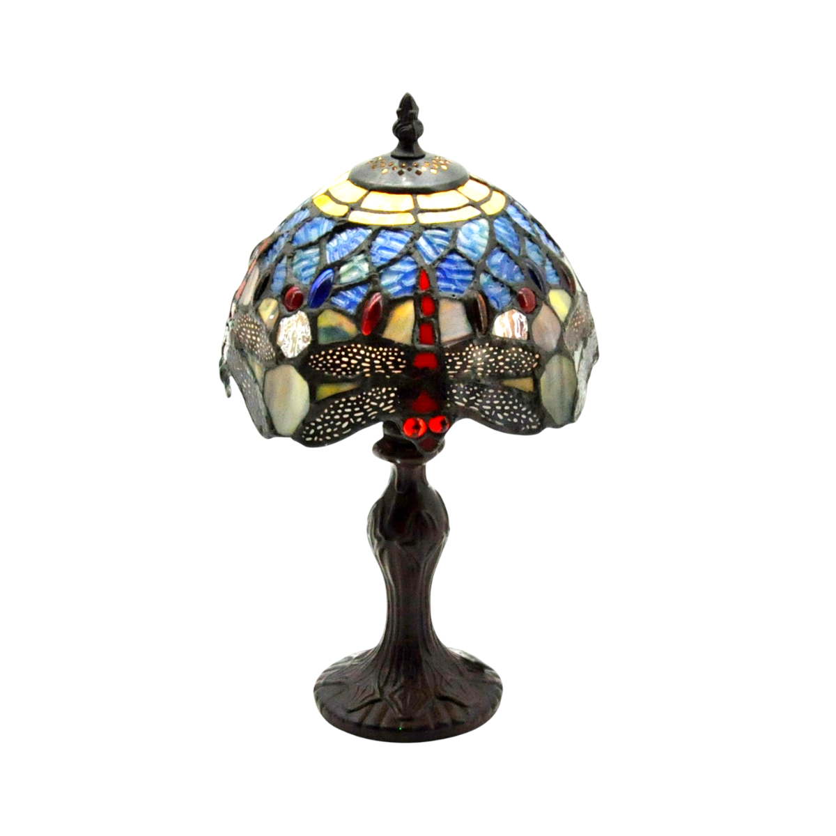 Minster Blue Dragonfly Tiffany 20cm Table Lamp