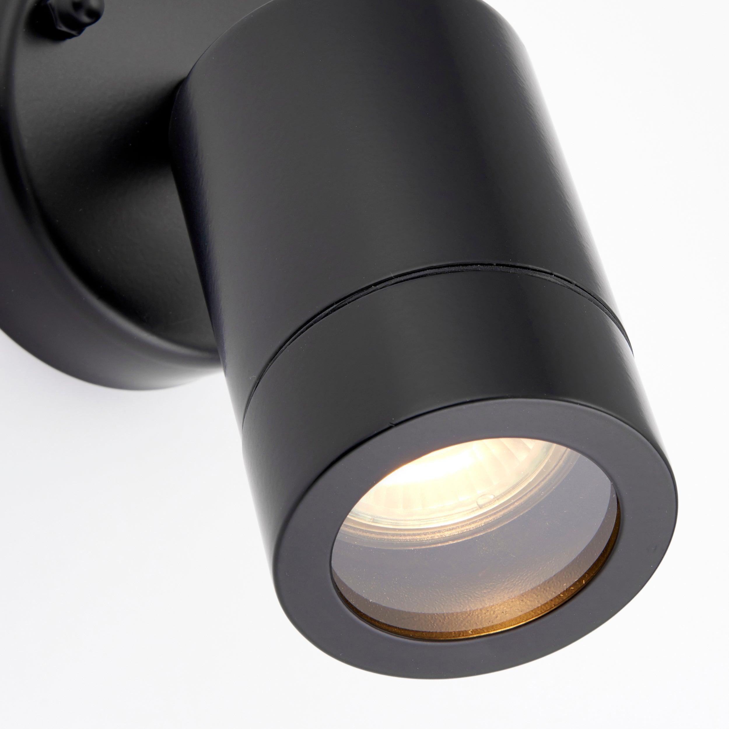 Palin Black LED Outdoor Spot Wall Light IP44 7W-WAREHOUSE-40-200326