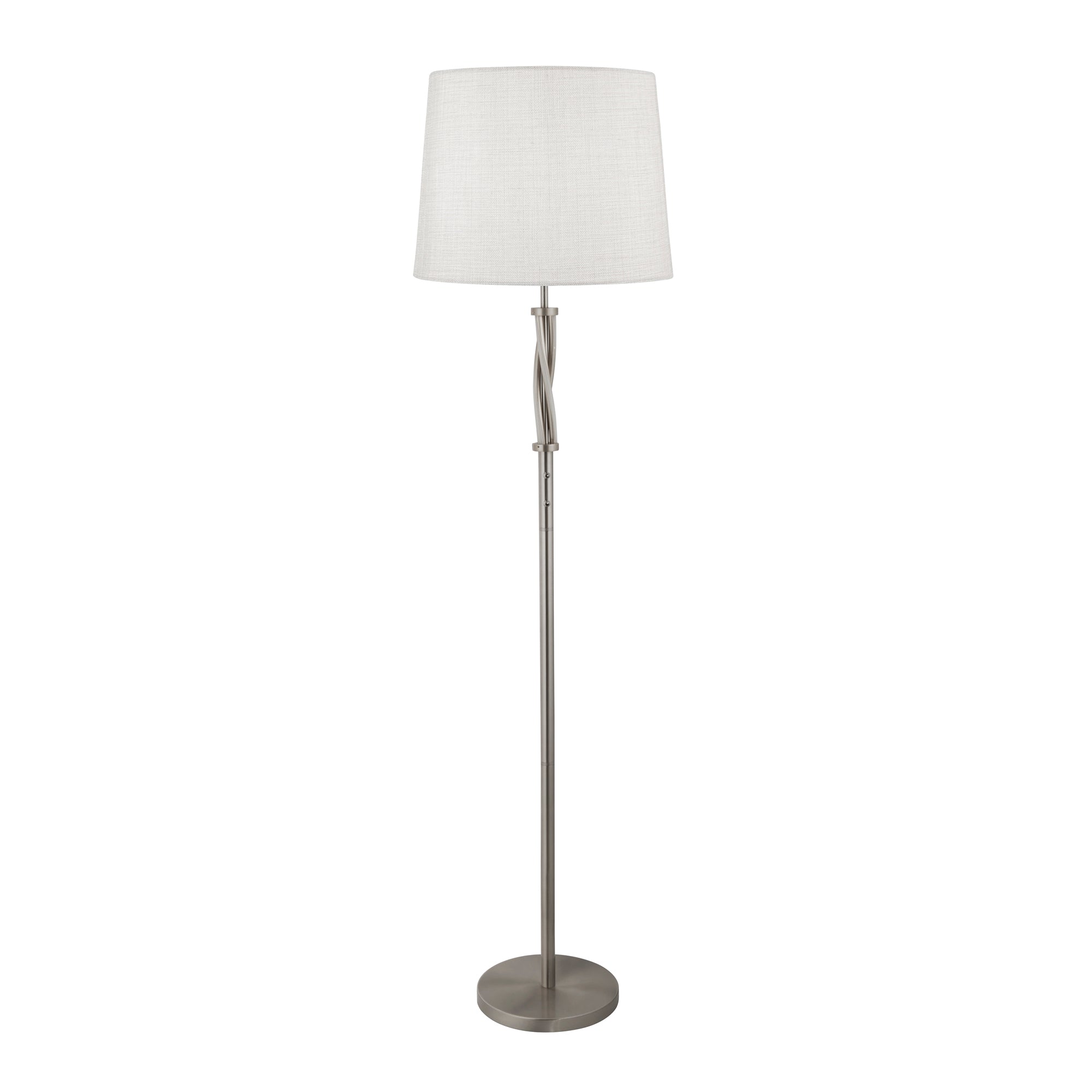 Vegas Floor Lamp - Satin Silver & White Shade
