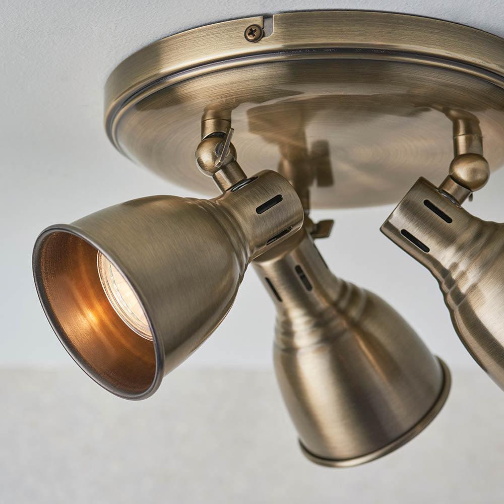 Endon Westbury 3 Light Antique Brass Spot Light-OPEN-BOX-50-290626