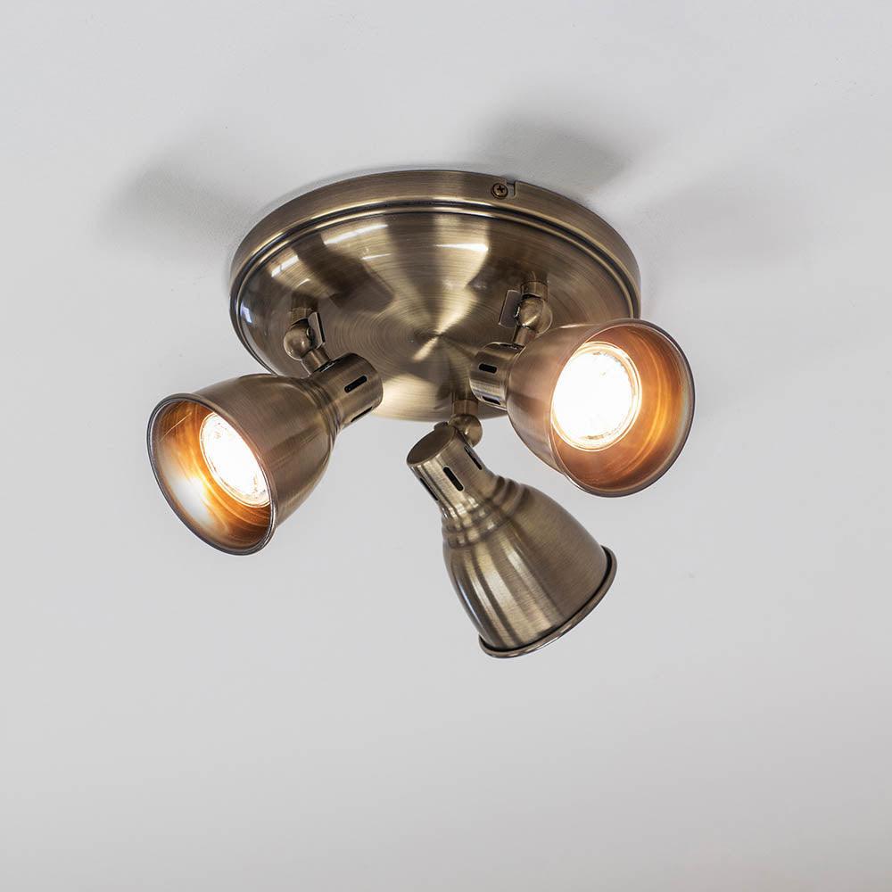 Endon Westbury 3 Light Antique Brass Spot Light-OPEN-BOX-50-290626