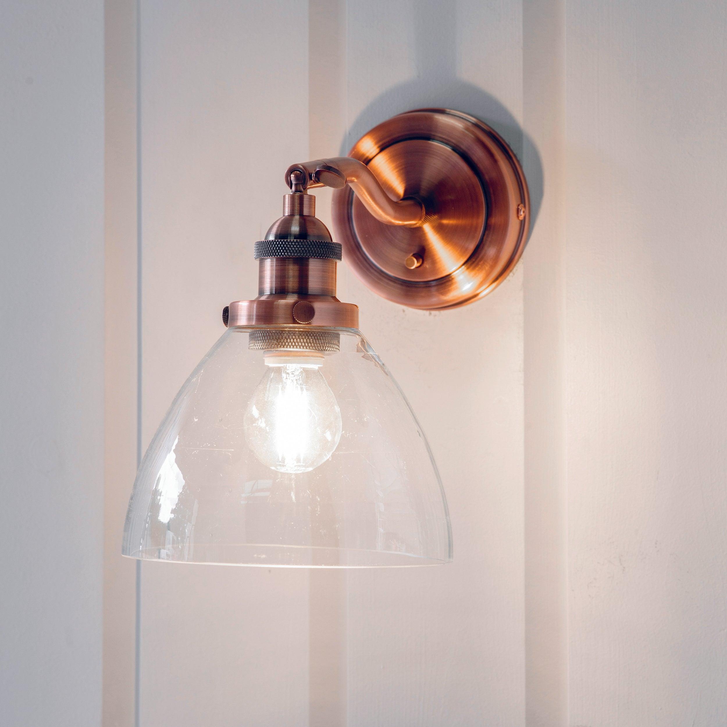 Endon Hansen 1 Light Copper Wall Light-WAREHOUSE-40-290626