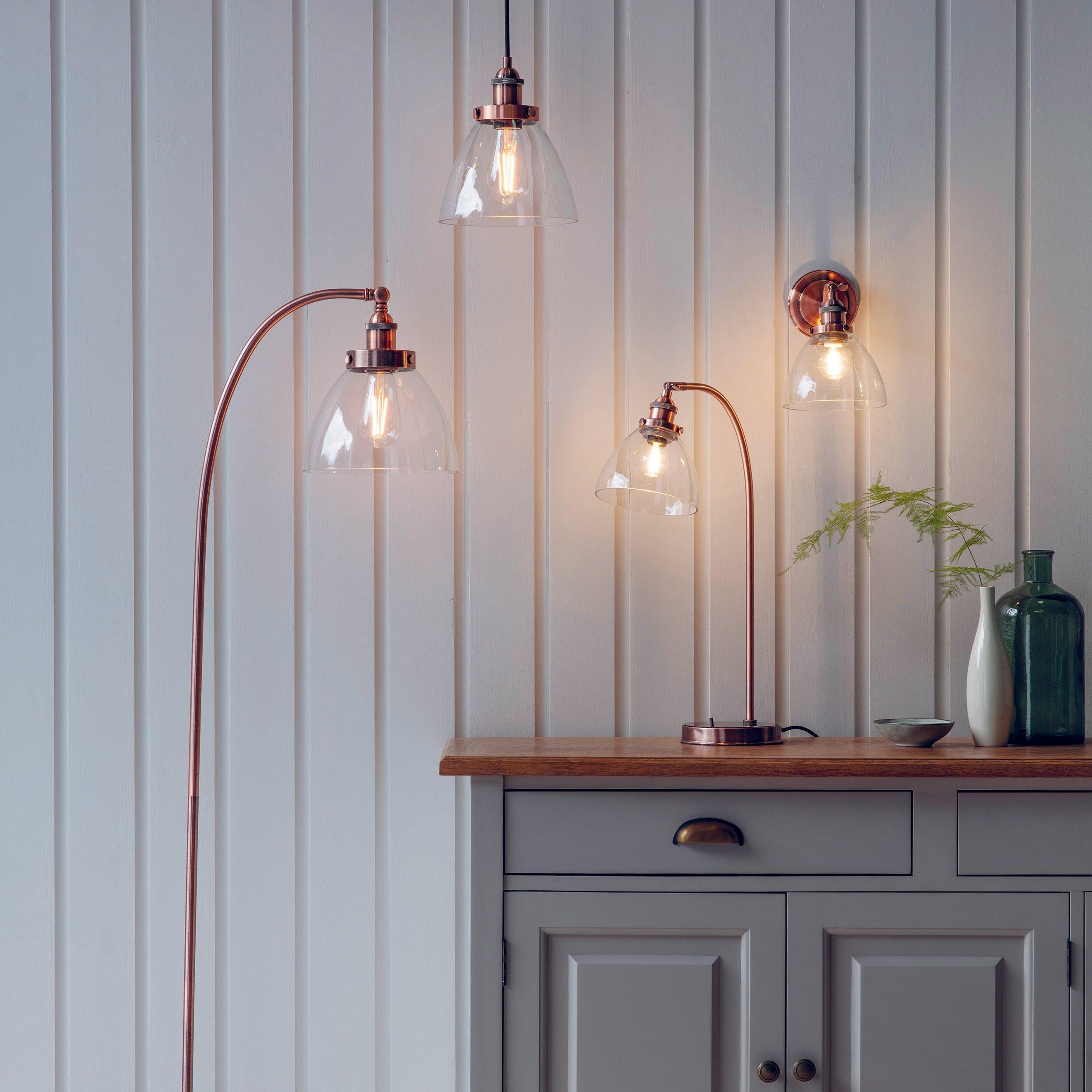 Endon Hansen 1 Light Copper Wall Light-WAREHOUSE-40-290626
